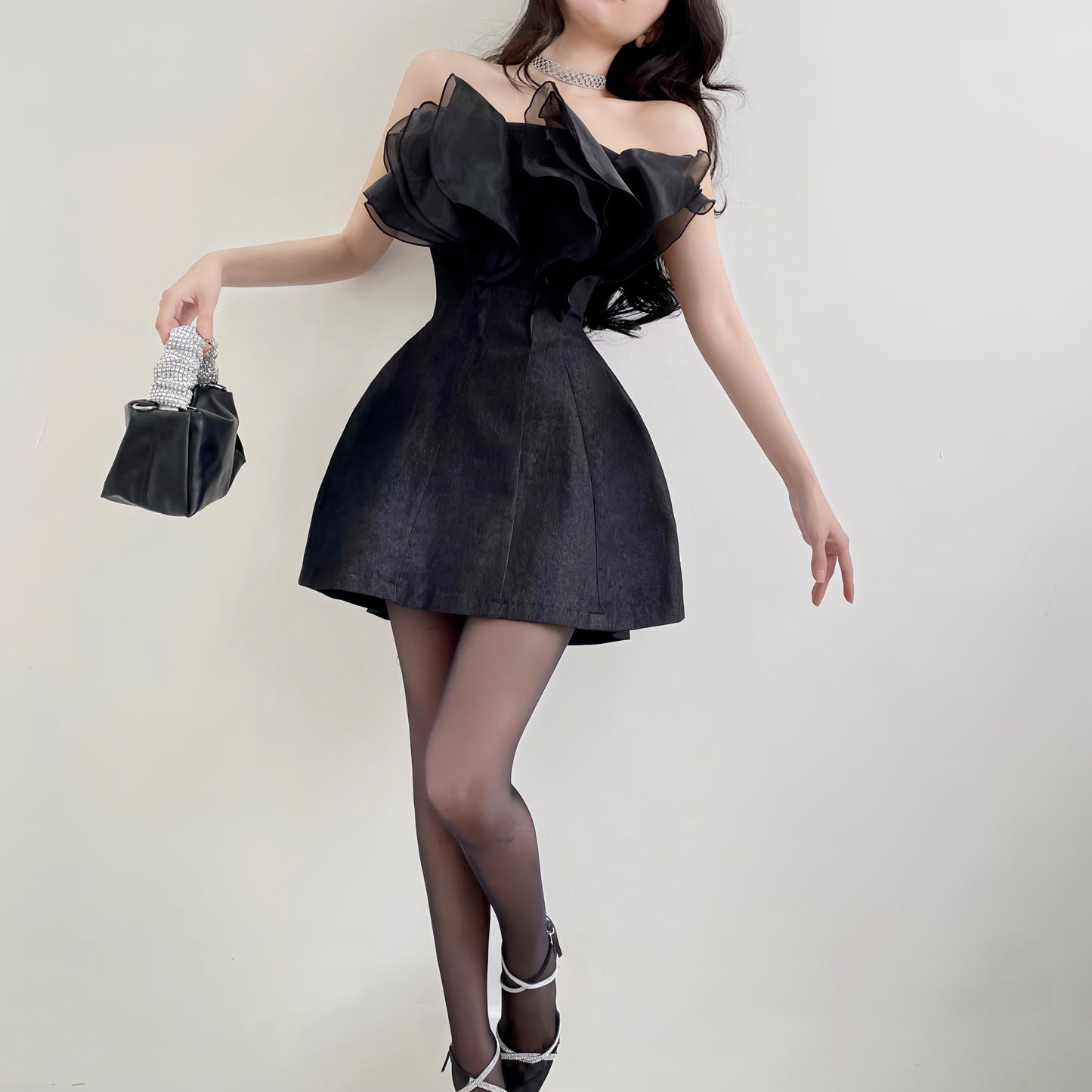 Taffeta Puffy Mini Dress